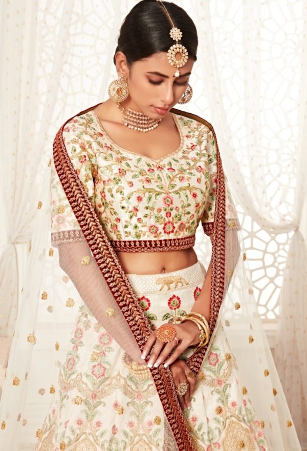 Off-white Bridal Lehenga Choli - Image 2