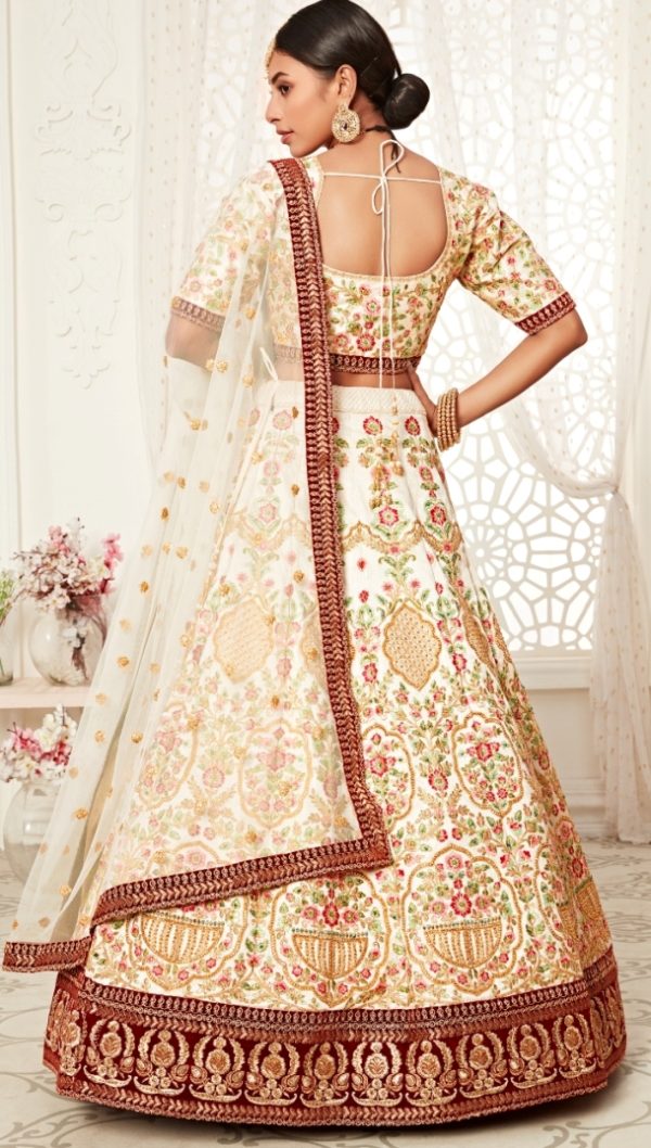 Off-white Bridal Lehenga Choli - Image 3