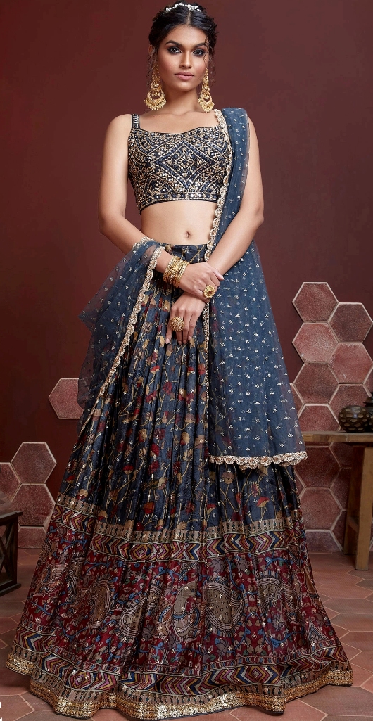 Marvelous Blue Heavy Designer Embellished Work Wedding/Party Wear Special  Lehenga Choli - Indian Heavy Anarkali Lehenga Gowns Sharara Sarees  Pakistani Dresses in USA/UK/Canada/UAE - IndiaBoulevard