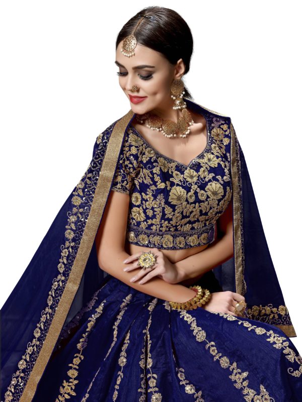 Blue Designer Partywear Lehenga Choli - Image 2