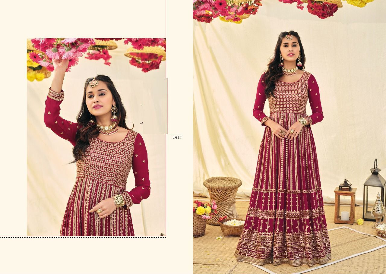 Maabeti Red Embroider Pure Cotton Gown Style Suit Set – maabetii