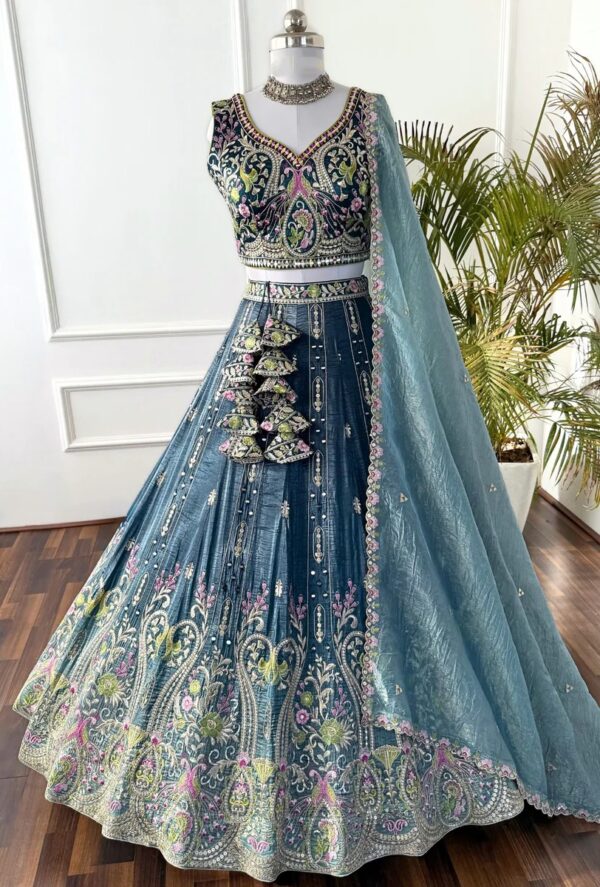 Designer Grey Sangeet Lehenga Choli