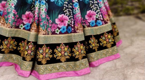 Blue Rose Floral Lehenga Choli - Image 2