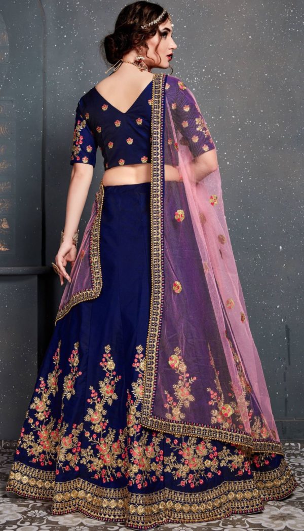 Appealing Blue Embroidered Lehenga Choli - Image 2