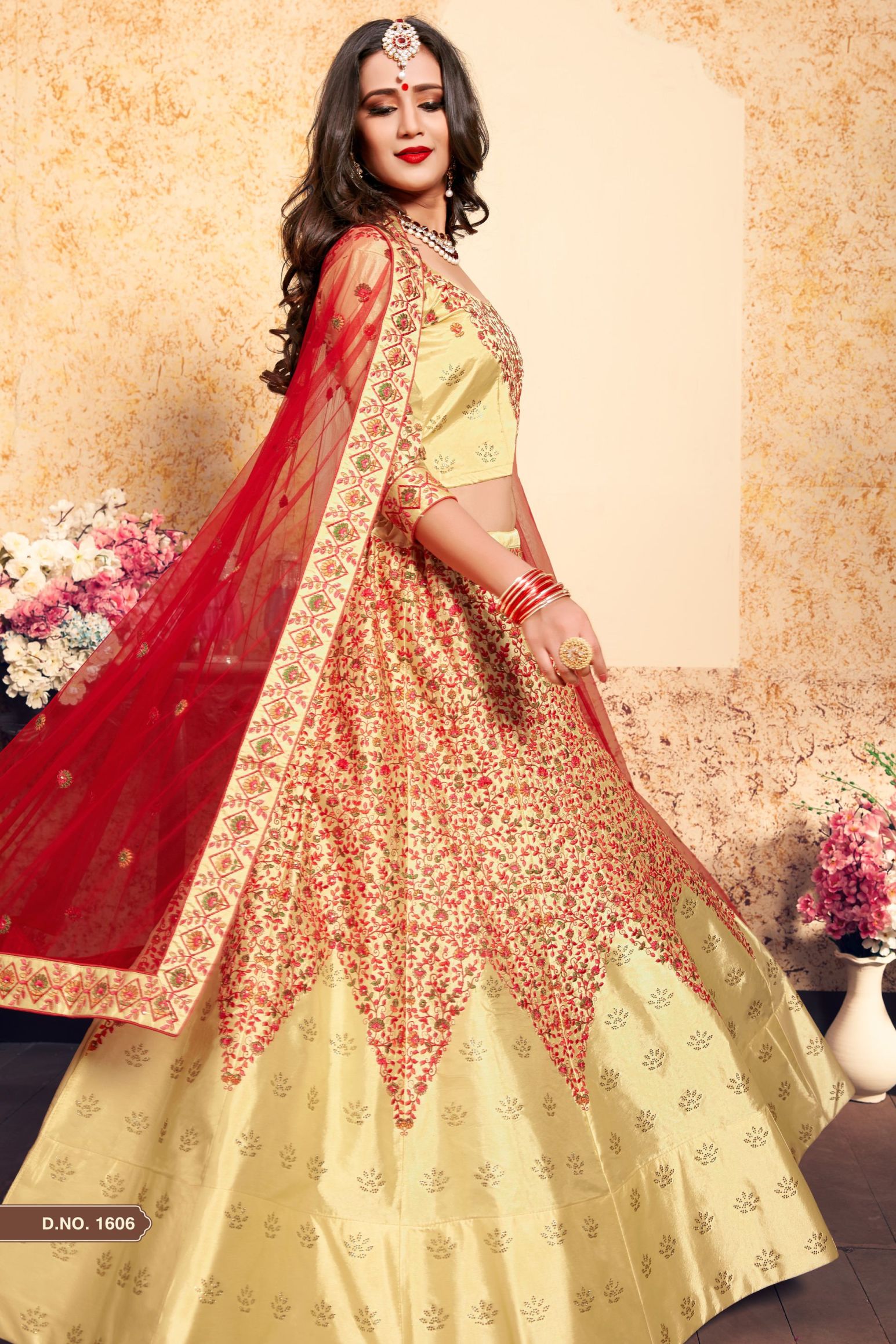 Wedding Wear Rose Red Bridal Lehenga Choli at Rs 6000 in Surat | ID:  23117305430