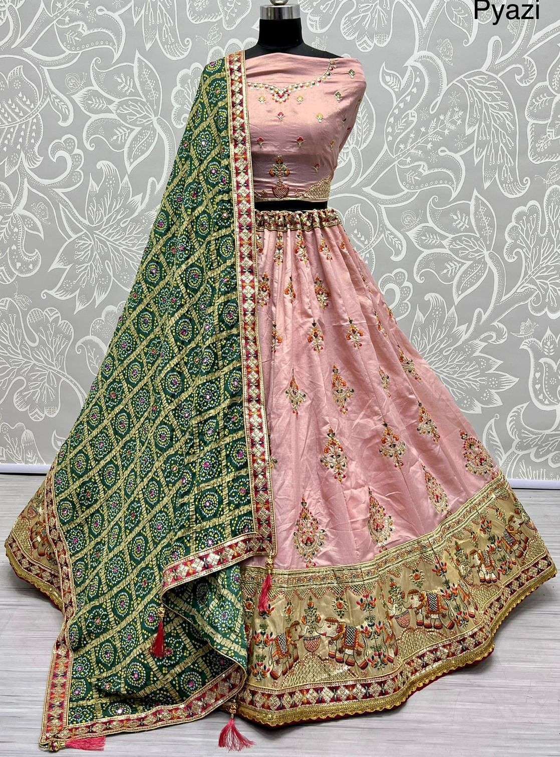 hand work fancy lehenga at Rs 4,900 / 4900 Piece in Bareilly | Rajgadhia  Handicrafts